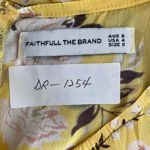 Faithful The Brand‎ Jeanette Pomeline Dress Size 4 Floral Yellow Rayon DR-1254 - Picture 2 of 10